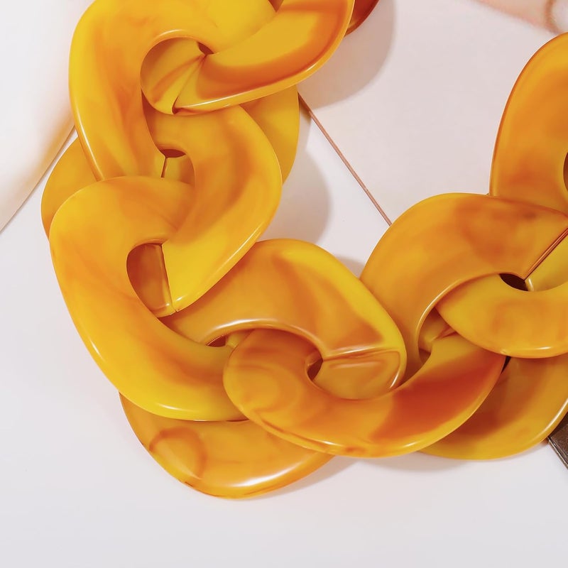 Bocar Statement Chunky Acrylic Cuban Choker Necklace Fashion Bib Collar Chain Necklace for Women(NK-10666) - Image 5